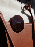 Bolsa Tote Duo Caramelo e Cru Prata