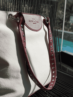 Bolsa Tote Duo Vinho e Cru Prata
