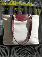 Bolsa Tote Duo Vinho e Cru Prata
