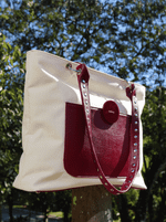Bolsa Tote Duo Vinho e Cru Prata