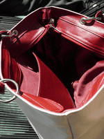 Bolsa Tote Duo Vinho e Cru Prata