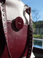 Bolsa Tote Duo Vinho e Cru Prata