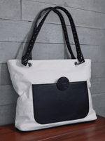 Bolsa Tote Duo Preto e Cru Prata | Edição limitada