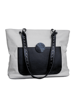 Bolsa Tote Duo Preto e Cru Prata | Edição limitada