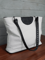 Bolsa Tote Duo Preto e Cru Prata | Edição limitada