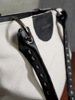 Bolsa Tote Duo Preto e Cru Prata | Edição limitada