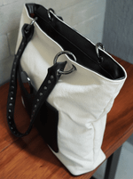 Bolsa Tote Duo Preto e Cru Prata | Edição limitada
