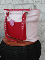 Bolsa Tote Duo Rosa e Vermelho Prata | edição limitada