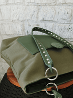 Bolsa Tote Duo Verde Prata