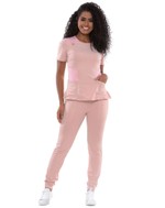 Scrub Lily Soft Nude com Rosa