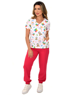 Scrub Feminino Estampado Autismo em Cores