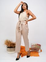 Regata em crepe estilo nadador com fenda lateral