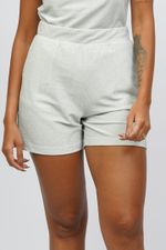 Short box em lurex com bolsos.