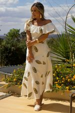 Vestido Bordado Ombro a Ombro 