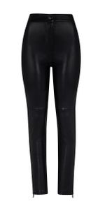 Calça de Couro Skinny Preta Cintura Alta
