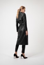 Trench Coat de Couro com Cinto 