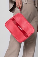 Necessaire de Couro Tripla Rosa 