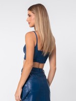 Top de Couro Space Blue 