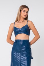 Top de Couro Space Blue 