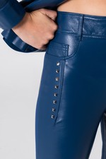 Calça de Couro Skinny Space Blue 