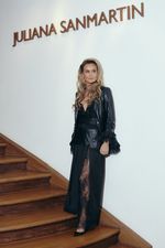 Blazer de Couro com Renda Preto 
