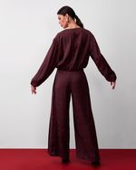 Calça de Jacquard Onça Vinho