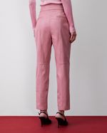 Calça de Couro Alfaiataria Rosa
