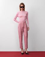Calça de Couro Alfaiataria Rosa