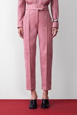 Calça de Couro Alfaiataria Rosa