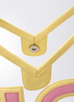Bolsa de Praia Transparente com Couro Amarela e Rosa Personalizável