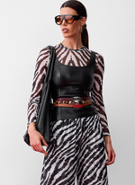 Trio de Cintos de Couro Animal Print Onça
