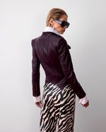 Jaqueta de Couro Corselet Vinho