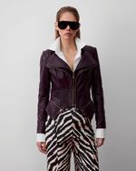 Jaqueta de Couro Corselet Vinho