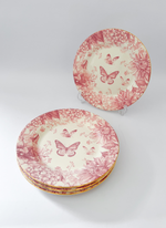 Set Prato Raso Borboletas Rosa - 4 Peças