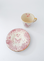 Set Café Borboletas Rosa - 11 peças