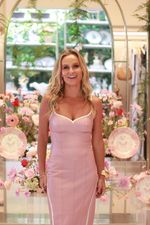 Vestido de Couro Rosa com Vies Off White
