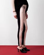 Calça de Couro Skinny com Detalhes em Python Off White