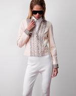 Jaqueta de Couro com Python Off White
