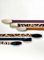 Trio de Cintos de Couro Zebra e Onça
