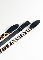 Trio de Cintos de Couro Zebra e Onça