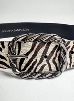 Cinto de Couro com Estampa de Zebra