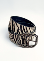 Cinto de Couro com Estampa de Zebra