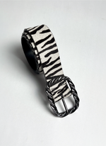 Cinto de Couro com Estampa de Zebra
