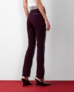 Calça de Couro Mini Flare Vinho
