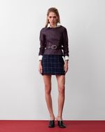 Blusa de Couro com Manga 3/4 Vinho
