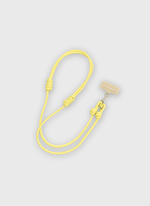 Phone Strap Nó de Couro Amarelo Neon  