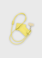 Phone Strap Nó de Couro Amarelo Neon  
