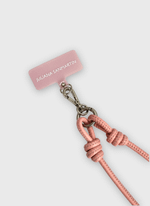 Phone Strap Nó de Couro Rosa Claro  