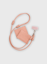 Phone Strap Nó de Couro Rosa Claro  