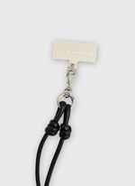 Phone Strap Nó de Couro Preto